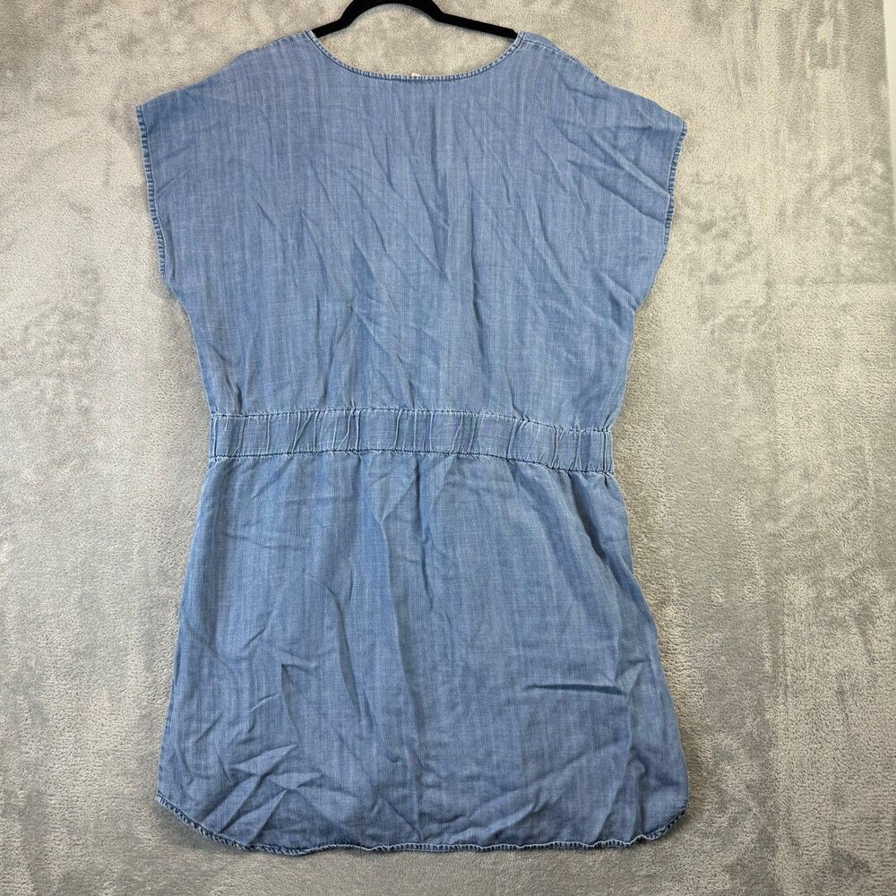 LOFT Outlet Mini Dress Womens Extra Large Blue Chambray Pockets Sleeveless Top - Picture 2 of 7